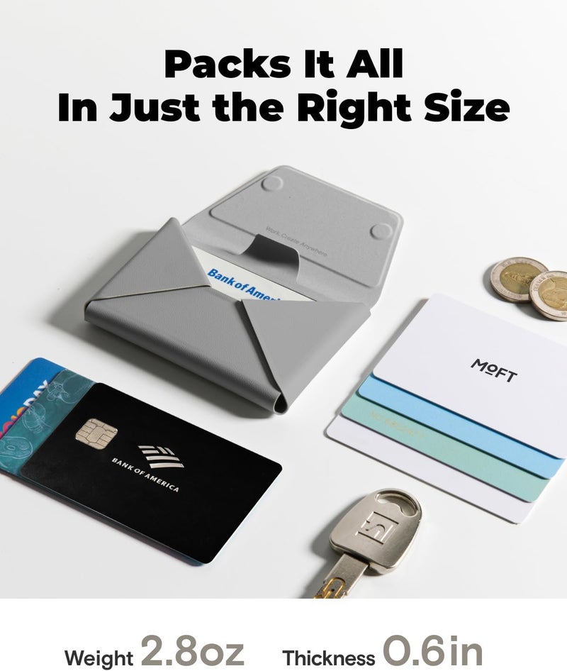 MOFT محفظة ماغسيف، حاملة 8 بطاقات، حامل هاتف مغناطيسي بتصميم سحب للوصول، حجب RFID، ضبط الزاوية ومحفظة مينيملست سناب فيلد للرجال، مستلزمات السفر، لون توبي - Image 4